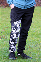 Obrázek k Zimní dámské kalhoty s černobílými srdíčky a tlapkami L/82