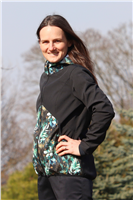 Obrázek k Výcviková dámská bunda zelené lístky se zlatými třpytkami vel. S